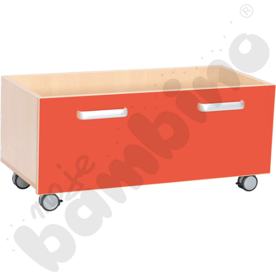 Image de Bac de rangement sur roulettes rouge