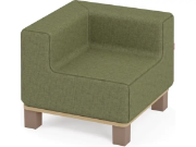 Image de Fauteuil d'angle vert bouteille sur pieds Media Kids