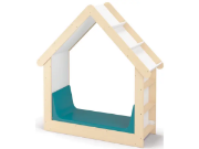 Image de Matelas avec côtés pour cachette avec bibliothèque OPT602, bleu émeraude