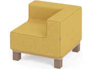 Image de Fauteuil d’angle jaune moutarde avec pieds. Collection Media Kids