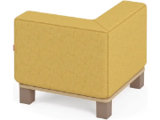 Image de Fauteuil d’angle jaune moutarde avec pieds. Collection Media Kids