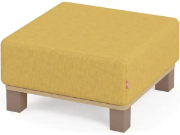 Image de Pouf carré jaune moutarde avec pieds. Collection Media Kids
