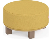 Image de Pouf rond jaune moutarde sur pieds. Collection Media Kids