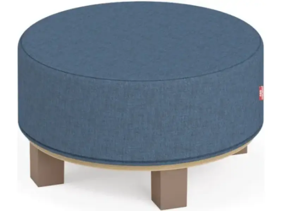 Image de Pouf rond bleu marine sur pieds. Collection Media Kids