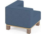 Image de Fauteuil d'angle bleu marine avec pieds. Collection Media Kids