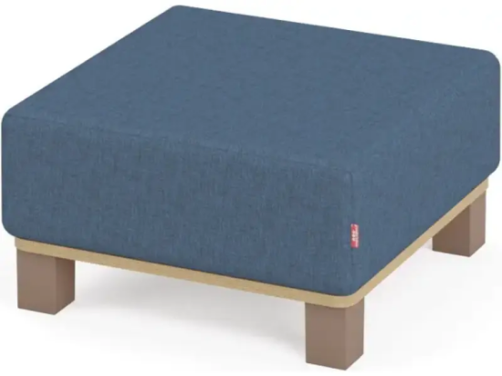 Image de Pouf carré bleu marine avec pieds Media Kids