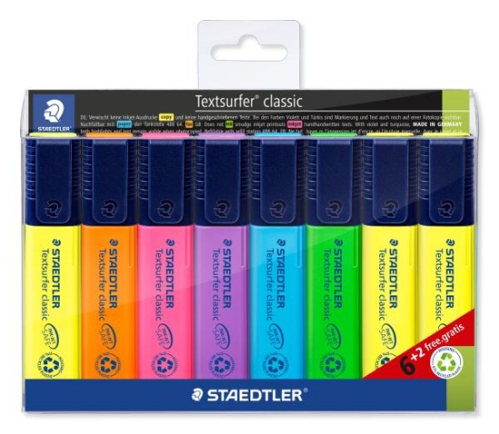 Image de Marqueurs surligneurs "Staedtler", pack de 8