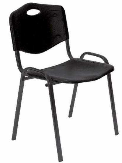 Image de Chaise empilable en polypropylène avec piètement chromé
