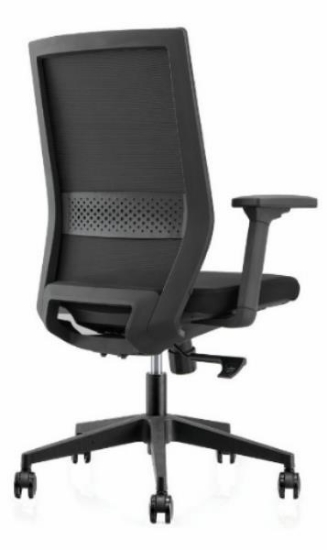 Image de Siège de bureau Milano moyen dossier en tissu noir et résille