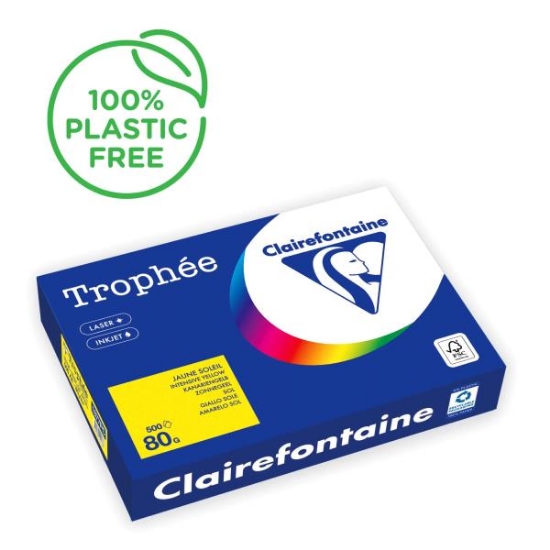Image de Papier repro A4 80 gr jaune vif, rame de 500 feuilles