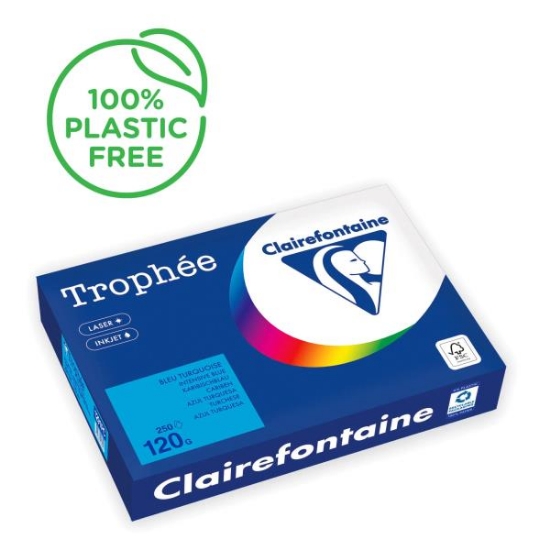 Image de Papier repro A4 120 gr bleu vif, rame de 250 feuilles