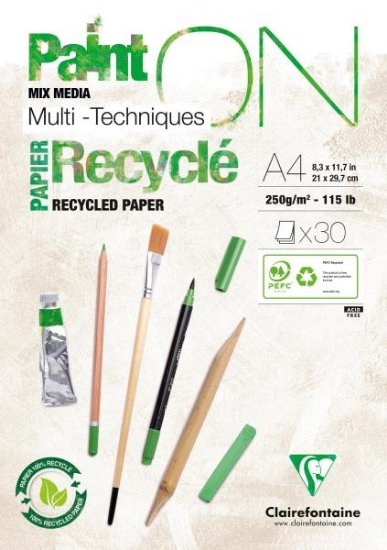 Image de Bloc dessin Paint On recyclé Clairefontaine A4