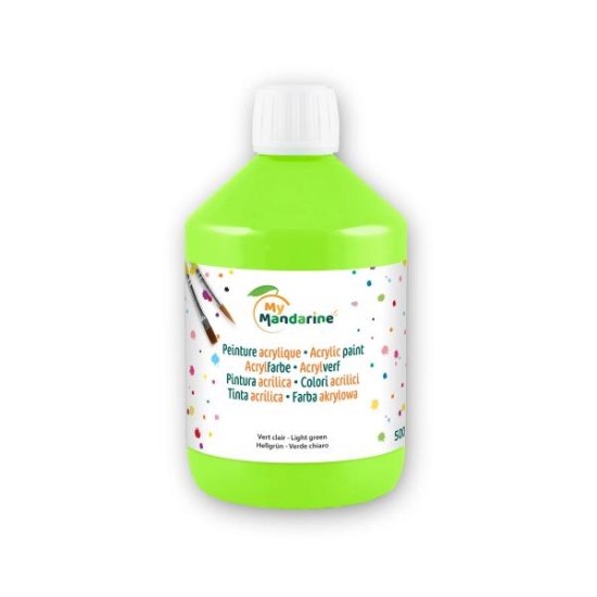Image de Peinture acrylique mate Rainbow vert clair, pot de 500 ml