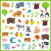 Image de Gommettes thématiques - animaux, pochette de 160