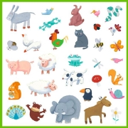 Image de Gommettes thématiques - animaux, pochette de 160