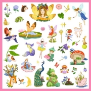 Image de Gommettes thématiques métallisées - fantasy, pochette de 160