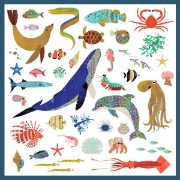 Image de Gommettes thématiques métallisées - océan, pochette de 160