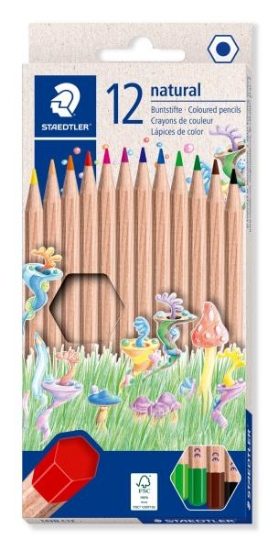 Image de Lot de 12 crayons de couleur naturels Noris