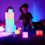 Image de Blocs de construction sensoriels lumineux - lot de 12
