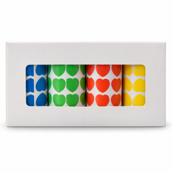 Image de Gommettes adhésives cœur, lot de 4 rouleaux